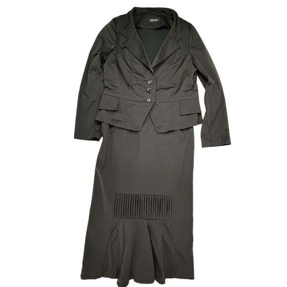 Heide Ost Skirt Jacket Set Pleated Maxi Women Medium Black Designer - Picture 2 of 15